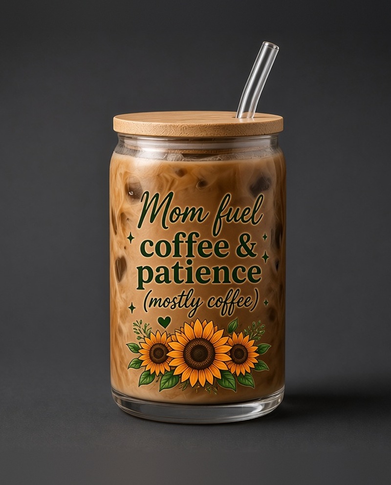 Sunflower Mom Fuel glass cup