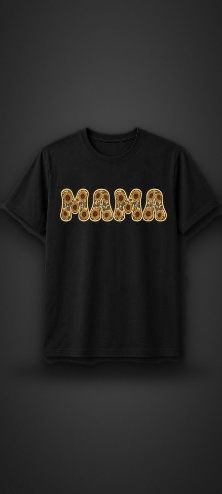 Sunflower Mama graphic tee, black