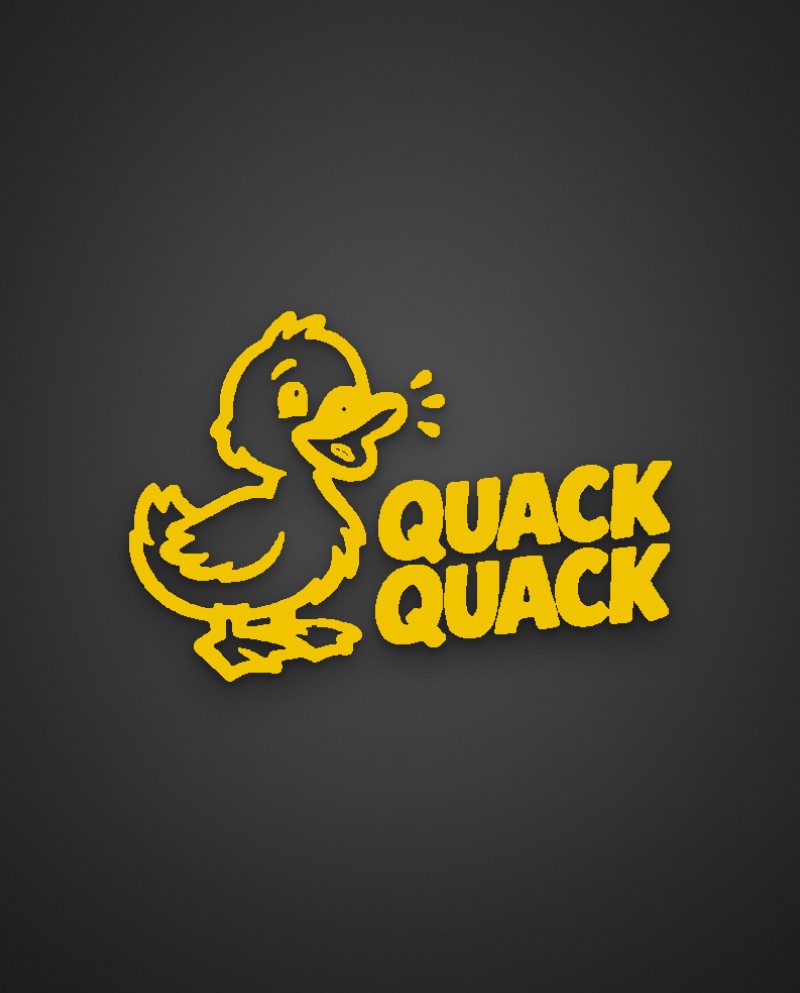 Quack Quack vinyl decal, yellow