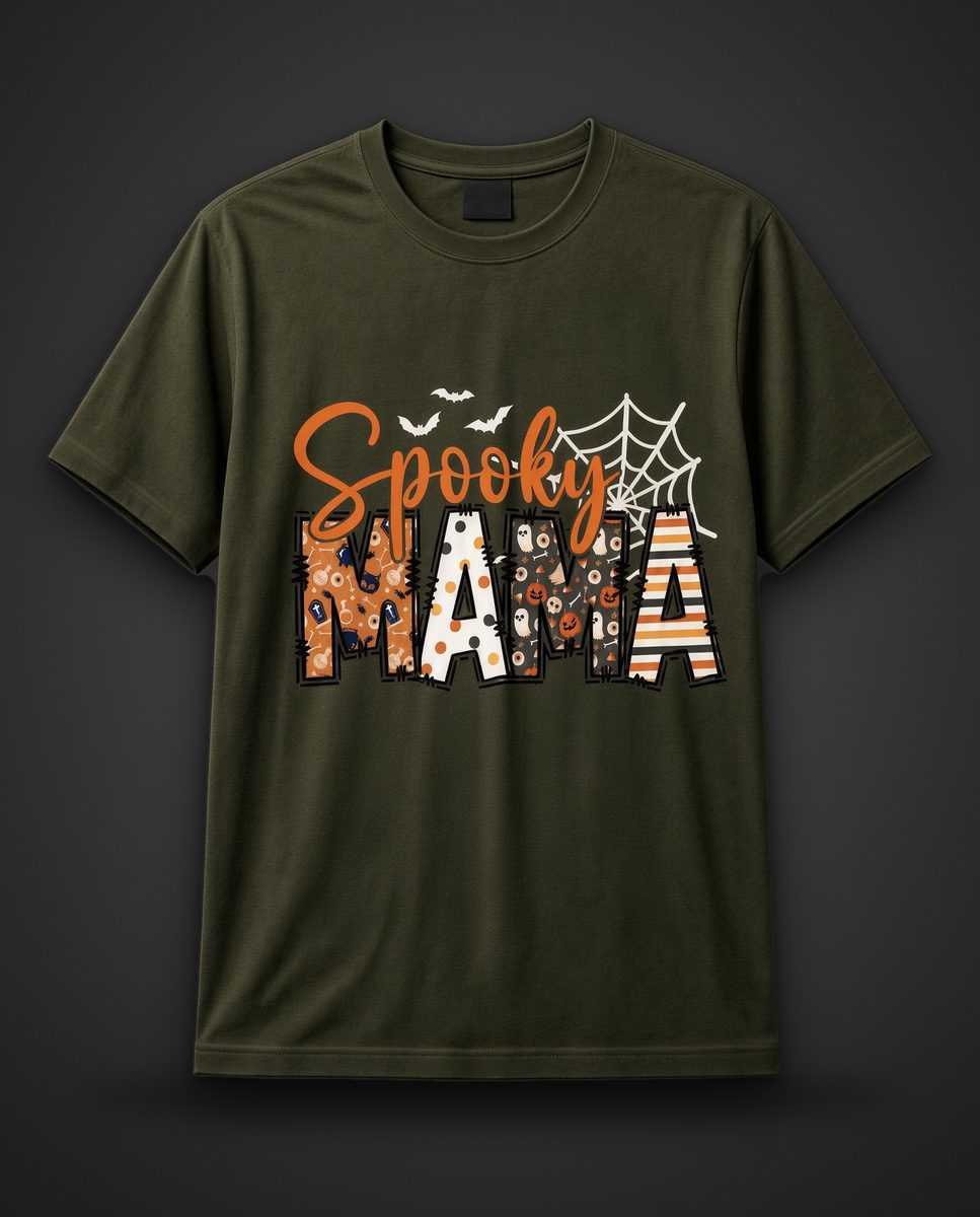 Spooky Mama graphic tee, green