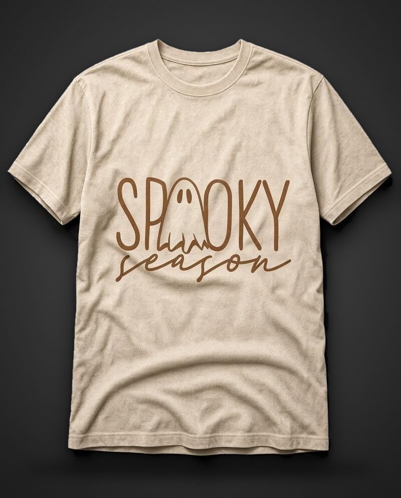Spooky Season Halloween tee, cream