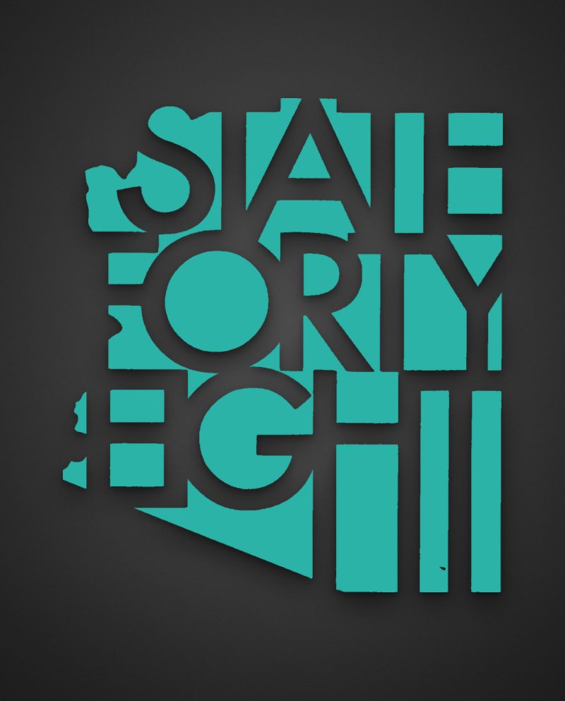 State Forty Eight vinyl decal, teal